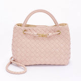 Braided Faux Leather Top Handle Bag – Pink