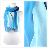 Silky Dress Scarf – Tri-Color Blues