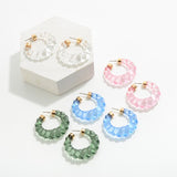 Clear Acrylic Braided Hoop Earrings | Lightweight Everyday Hoops | 1.25"