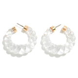 Clear Acrylic Braided Hoop Earrings | Lightweight Everyday Hoops | 1.25"