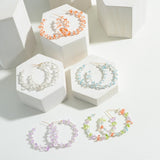 Beaded Hoop Earrings Blue Pearl