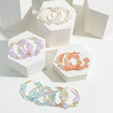 Beaded Hoop Earrings with Orange, Pearl & Gold Accents