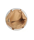 Handwoven Lightweight Woven Tote Paper Straw Navy Tan