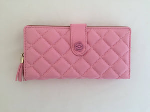 Quilted Wallet Folded Wallet Blush Pink