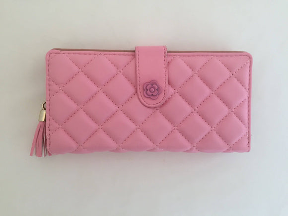 Quilted Wallet Folded Wallet Blush Pink