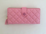 Quilted Wallet Folded Wallet Blush Pink