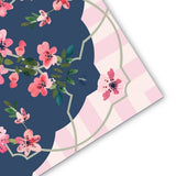 Floral Trellis Mahjong Mat – Travel Size | Navy | Non-Neoprene