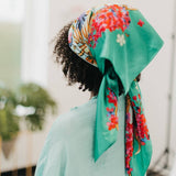 Floral Boho Hair or Accessory Satin Scarf