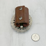 Western Silver Tone with Black Stones Wild Rag Scarf Slide