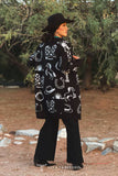 Black & Ivory Western Knit Cardigan with Pockets