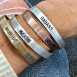 Choose Your Word Cuff Silver BadAss Bracelet