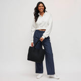 Sky's The Limit Medium Woven Neoprene Tote Chocolate Brown