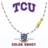 TCU Horned Frogs Enamel Bead Necklace – 18K Gold Plated