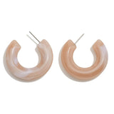 Marbled Acetate Resin Hoop Earrings Taupe