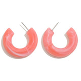 Marbled Acetate Resin Hoop Earrings Taupe