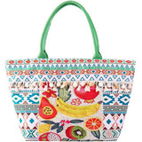 Fruit Boho Print Pom Pom Fringe Tote Bag in Multi