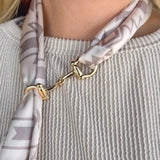 Snazzy Western Equestrian Snaffle Horse Bit Wild Rag Scarf Slide Gold