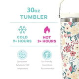 White Mocha Mushroom Print Stainless Steel Insulated 30 oz Tumbler