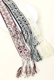 Boho Pattern Embroidered Braided Belt Black