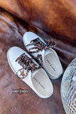 Western Silver Springs Leopard Star Tennis Shoe Slides