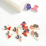 Texas State Stud Earrings With Patriotic Red White Blue Americana Detail