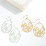 Brass Easter Drop Earrings Featuring Easter Bunny Silver