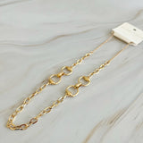 Double Equestrian Horse Bit Chain Necklace Gold