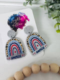 America Rainbow Dangle Earrings