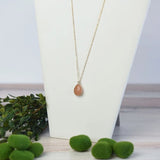 Honey Natural Agate Stone Teardrop Pendant Layering Necklace