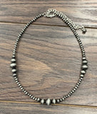 Navajo-Style Clustered Western Bead Necklace – Adjustable 15–20"