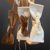 Western Cowhide Bow Hat Band | Hair-On Cowhide | Adjustable
