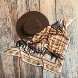 Horses Print Silky Wild Rag | 36x36 | Brown
