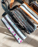 Kacey Clear Fanny Pack Sling Bum Waist Bag  Leopard Print w Rainbow Metallic