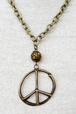 Ryder Peace Sign Necklace | Bronze | Dylan Designs