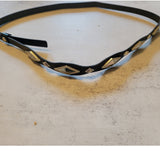 Western Adjustable Leather Hatband Black with Silver Diamond Shaped Conchos