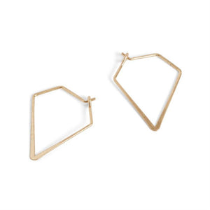 Triangular Hoop Earrings - Gold