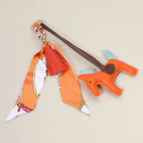 Vegan Leather Horse Tassel Scarf Keychain Bag Charm