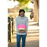 Hot Pink Cabana Canvas Cosmetic Bag