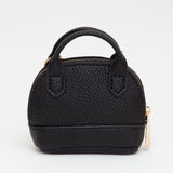 Mini Vegan Leather Purse Pouch Keychain Bag Charm Black