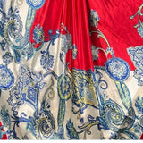 Red Navy Blue Paisley Printed Western Southwestern Wild Rag Scarf Accent