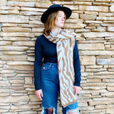Dare To Wear Animal Zebra Print Cozy Scarf Brown
