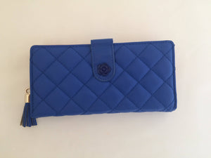 Quilted Wallet Folded Wallet Blue