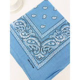 Sky Blue Paisley Pattern Bandana | 100% Cotton | 21x21"