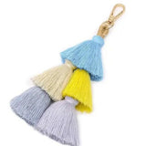Twin Tassels Bag Charm Sky Blue