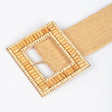 Handmade Buckle Elastic Belt – Khaki