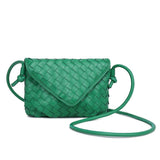 Kylo Woven Envelope Crossbody Bag Kelly Green