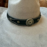 Handmade Black Western Hat Band with Star Concho