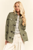 Star Printed Baby Doll Front Snap Jacket
