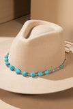 Turquoise Stone Nugget Hat Band with Suede Straps