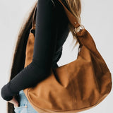 Hazel Hobo Shoulder Bag with Tassel Tan